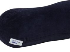 Tempur-Pedic All-Purpose Memory Foam Travel Pillow, Peanut-Shaped Lumbar Pillow for Neck and Back Pressure Relief, Navy