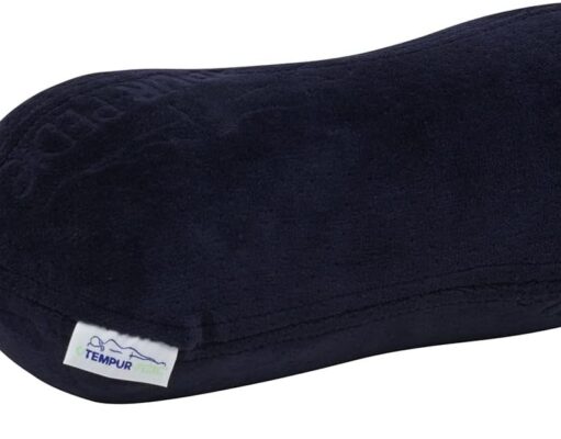Tempur-Pedic All-Purpose Memory Foam Travel Pillow, Peanut-Shaped Lumbar Pillow for Neck and Back Pressure Relief, Navy