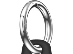 Airtag Holder Air Tag Case with Keychain, Anti-Scratch Airtags Key Chain for Apple Air Tags, Airtag Accessories for GPS Item Finder Tracker, Black