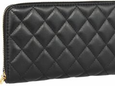 Luxury Real Leather Zip Around Travel Wallet | Large Capicity Card Holder Organizer | Classic Phone Clutch for Men Women (Black Quilted)