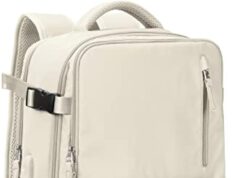 VGCUB Large Travel Work Business Backpack Carry on flight Approved 17 Inch Laptop Backpack for Women Men with Laptop Compartment Mochila de Viaje,Beige