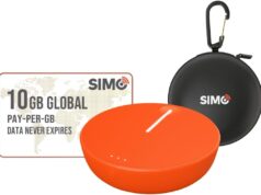 SIMO Solis Lite 4G LTE WiFi Mobile Hotspot + 10GB Global Data Card + Travel Case, Local & International Coverage, Multi-Carrier Access, No Contract or SIM Card, Connect 10 Devices, 1GB/Month Lifetime