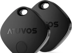 ATUVOS Keys Finder 2 Pack, Bluetooth Luggage Tracker Works with Apple Find My (iOS only), Item Locator GPS Tracker for Keys, Wallet, Suitcase, Bags, IP67 Waterproof, Privacy Protection, Lost Mode