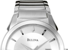 Bulova Men’s 3-Hand Calendar Date Quartz Watch, Patterned Dial, 38mm Style: 96B015
