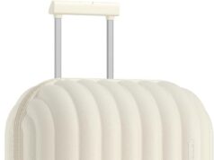 artrips Checked Luggage 24 inch,Medium Suitcase with 8 Spinner Wheels,PC Lightweight Hardside Luggage,Bread Design,TSA Lock,White,Checked-Medium 24-Inch,60L