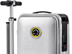 SE3S Smart Riding Luggage Electric Suitcase Scooter with Removable Battery (silver)