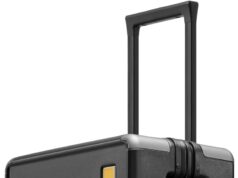 LEVEL8 Zipperless Carry On Suitcase Airline Approved with Aluminum Frame, Lightweight Hard Shell Luggage with Spinner Wheels, Metal Travel Luggage with Double Tsa Locks, 20 Inch, Black