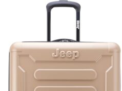 Jeep JH004C Hardside Expandable Luggage with Spinner Wheels (Beige, Checked-Large 28 Inch)