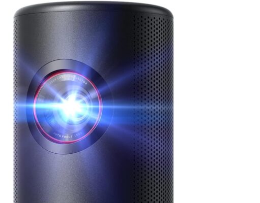 NEBULA Capsule 3 Laser Projector, Upgraded with Google TV and Official Netflix, Mini Smart TV Projector with Wi-Fi, Outdoor Portable Projector, Dolby Digital, 120-Inch Screen, 2.5H Built-In Battery