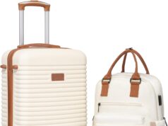 Coolife Suitcase Set 3 Piece Luggage Set Carry On Travel Luggage TSA Lock Spinner Wheels Hardshell Lightweight Luggage Set(White, 3 piece set (BP/TB/20))