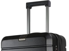 KROSER Hardside Expandable Carry On Luggage with Spinner Wheels & Built-in TSA Lock, Durable Suitcase Rolling Luggage with USB Port, Carry-On 20-Inch, Black