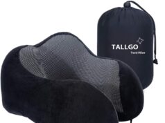 Travel Pillow, Best Memory Foam Neck Pillow Head Support Soft Pillow for Sleeping Rest, Airplane Car & Home Use (Black)