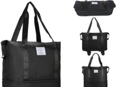 VOOWO Rolling Duffle Bag with Wheels, Expandable Foldable Duffle Bag with Wheels and Handle for Travel, Rolling Luggage bag Carry on Duffel Bag, Wheeled Travel Duffle Bag, Large Weekend Bag (Black)