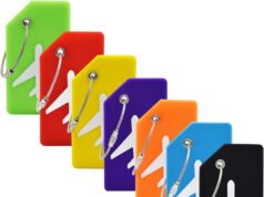 7 Pack Silicone Luggage Tag Baggage Handbag Travel Suitcase Tags with Name ID Card Perfect to Quickly Spot Luggage Suitcase (Multicolor