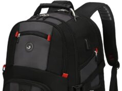 SHRRADOO Extra Large 50L Travel Laptop Backpack with USB Charging Port, College High School Backpack Airline Approved Business Work Bag Fits 17 Inch Computer for Men Women