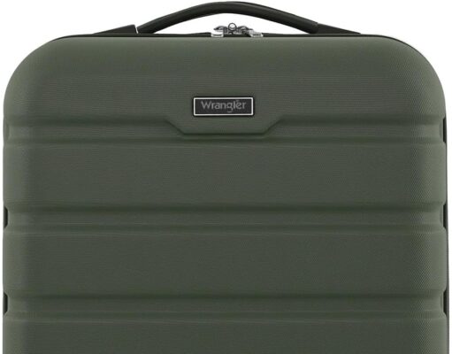 Wrangler Hardside Carry-On Spinner Luggage, Olive, 20-Inch