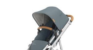 UPPAbaby Vista V3 Stroller – Full-Size Single-to-Double Stroller System – Toddler Seat, Bug Shield, Rain Shield, and Storage Bag Included – Callum (Stone Blue/Silver Frame/Sand Leather)