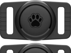 Airtag Dog Collar Holder 2 Pack,Waterproof Dog Collar Holder for Apple AirTag, Silicone Air Tags Case for Dog Collars(Black)