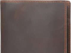 Polare Luxury RFID Blocking Leather Passport Holder Travel Wallet For Men and Women (Dark Brown with AirTag Slot)