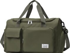 Travel Duffel Bag with Shoes Compartment Sports Gym Bag with Dry Wet Separated Pocket for Men and Women, Overnight Bag Weekender Bag Training Handbag Yoga Bag – Olive Green