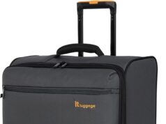 it luggage Duo-Tone 31″ Softside Checked 8 Wheel Spinner, Pewter/Black