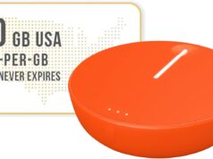 SIMO Solis Lite 4G LTE WiFi Mobile Hotspot + 20GB US Data Card, Local & International Coverage Router, Multi-Carrier Access, No Contract or SIM Card Required, 10 Connected Devices, 1GB/Month Lifetime