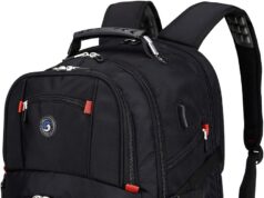 SHRRADOO Extra Large 50L Travel Laptop Backpack with USB Charging Port, College Backpack Airline Approved Business Work Bag Fits 17 Inch Computer for Men Women