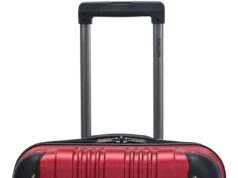 Kenneth Cole REACTION Out of Bounds Lightweight Hardshell 4-Wheel Spinner Luggage, Scarlet Red, 24-Inch Checked
