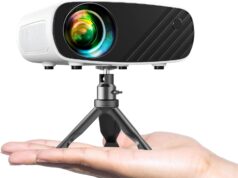 Mini Projector for iPhone, ELEPHAS 2024 Upgraded 1080P HD Projector, 8000L Portable Projector with Tripod, Movie Projector Compatible with Android/iOS/Windows/TV Stick/HDMI/USB