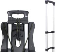 Sutekus Folding Hand Truck and Dolly 110-lbs Lightweight Portable Luggage Cart for School Travel Office Moving (Black)