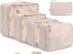 BAGAIL 8 Set Packing Cubes Luggage Packing Organizers for Travel Accessories-Cream