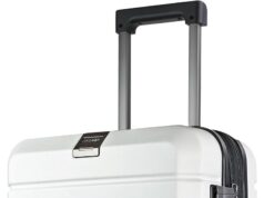 KROSER Hardside Expandable Carry On Luggage with Spinner Wheels & Built-in TSA Lock, Durable Suitcase Rolling Luggage with USB Port, Carry-On 20-Inch, White