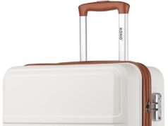Kono 20” Carry on Luggage Lightweight with Spinner Wheel TSA Lock Hardside Luggage Airline Approved Carry on Suitcase Cream White