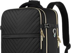 Large Carry On Travel Backpack – Flight Approved Waterproof Anti-Theft Luggage Daypack for Women Men Fit 17 Inch Laptop Business Weekender Overnight Backpack College Bag Personal Item Size Black