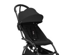 Stokke YOYO3 Stroller from 6 Months – Includes Black Frame, Seat Cushion & Canopy – Folds in & Out in a Flash – Light & Compact – Carry-On Compatible