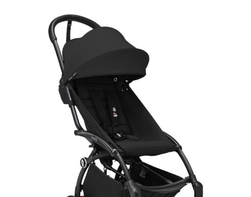 Stokke YOYO3 Stroller from 6 Months – Includes Black Frame, Seat Cushion & Canopy – Folds in & Out in a Flash – Light & Compact – Carry-On Compatible