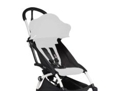 BABYZEN YOYO2 Stroller Frame, White – Includes 5-Point Harness, Multi-Position Reclining Backrest, Canopy Extensions, Padded Shoulder Strap & Protective Storage Bag