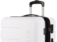 SwissGear 7366 Hardside Expandable Luggage with Spinner Wheels, White, Checked-Medium 23-Inch