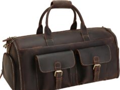 Carry On Garment Bag, Convertible Garment Bag Full Grain Leather Garment Bags for Travel with Shoe Pouch, 2 in 1 Hanging Suitcase Suit Travel Bags for Men