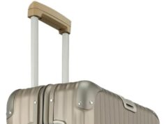 Rimowa Topas Titanium Aluminium IATA Luggage 20in Inch Spinner Multiwheel 32L Suitcase,telescoping handle, Light Bronze