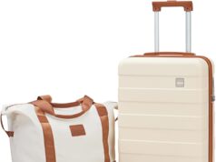 imiomo Carry on Luggage, 20 IN Carry-on Suitcase with Spinner Wheels, Hardside 3PCS Set Lightweight Rolling Travel Luggage with TSA Lock(20″/Beige)