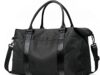 Travel Duffle Bag, Weekender Travel Bag Men Small Gym Bag for Women, Hospital Bag for Labor and Delivery, Overnight Bag Luggage Bag with Trolley Sleeve, Airplane Travel Essentials for Flying(Black)