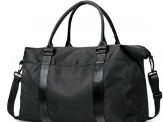 Travel Duffle Bag, Weekender Travel Bag Men Small Gym Bag for Women, Hospital Bag for Labor and Delivery, Overnight Bag Luggage Bag with Trolley Sleeve, Airplane Travel Essentials for Flying(Black)