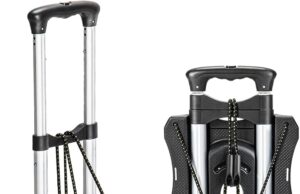 Small Folding Hand Truck Dolly with 2 Wheels, Foldable Luggage Cart, Lightweight Aluminum Collapsible Trolly Portable Dolly for Moving Airport Travel Use