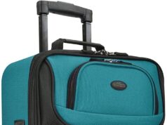 U.S. Traveler Rio Lightweight Carry-On Suitcase 20″ Softside, Teal, Single