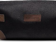 MANSCAPED® The Shed Men’s Premium Quality Toiletry Bag, PU Leather Dopp Kit, Bathroom Travel Bag, Shaving Kit Case, Trimmer Bag