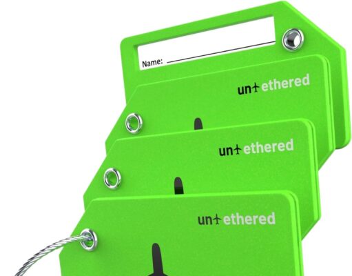 Untethered 4-Pack Luggage Tag Set | Luggage Tags, Luggage Tags for Suitcases, Bag Tag, Luggage Tags 4 Pack, Suitcase Tags, Identifiers Travel Bag Tags for Luggage, Name Travel Tags for Luggage