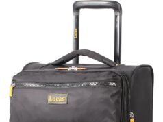 Lucas Ultra Lightweight Carry On – Softside 20 Inch Expandable Luggage – Small Rolling Bag Fits Most Airline Compartments – Durable 8-Spinner Wheels Suitcase (Black)