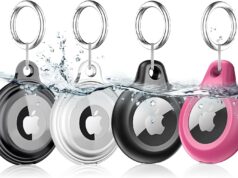4 Pack Airtag Holder Air Tag Case with Keychain, Waterproof Shockproof & Dustproof Airtags Key Chain for Apple Air Tags, Airtag Accessories for Item Finders Case for Pets,Kids,Luggages,Key