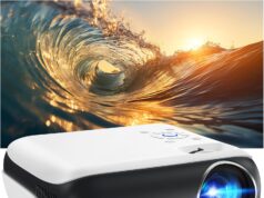 HAPPRUN Projector, Native 1080P Bluetooth Projector, Portable Outdoor Movie Projector, Full HD Mini Projector with Speaker for Home Bedroom, Compatible with Smartphone,HDMI,USB,AV,Fire Stick,PS5